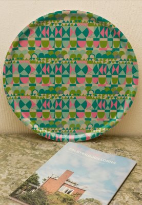 Bows, rund bricka, modern grön, 45 cm