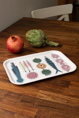 Picknick, bricka med mönster