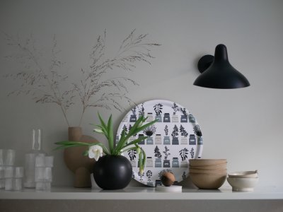 Persons kryddskåp, bricka, grön grå, 38 cm