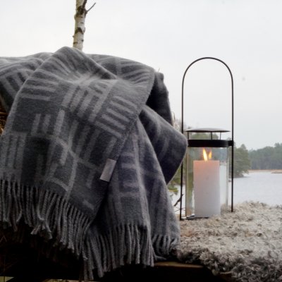 Pickepin, grå pläd, 100% ull