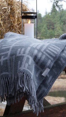 Pickepin, grå pläd, 100% ull