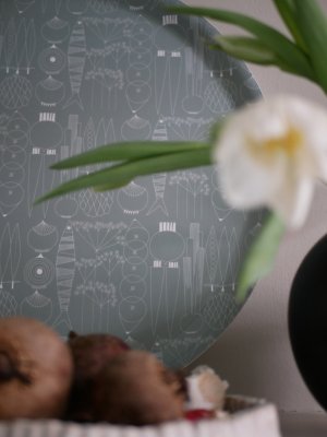 Närbild Picknick, bricka med mönster