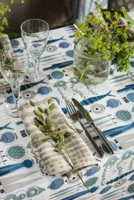 Dukning med Picknick, vaxduk på metervara