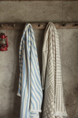 Almedahls Pricktyg, pläd, bomull, beige offwhite 101984-0068