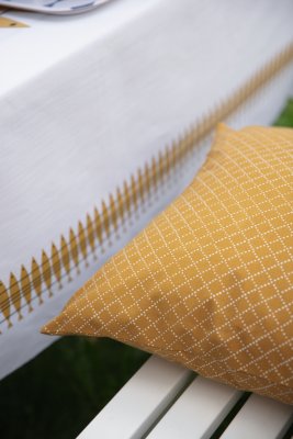 Prickruta, kuddfodral, ockra, 47x47cm