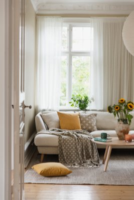 Prickruta, kuddfodral, ockra, 47x47cm