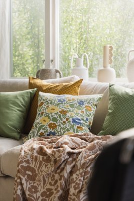 Prickruta, kuddfodral, grön, 47x47cm