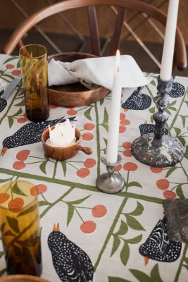 Körsbärsträdgården, metervara, beige, 150cm