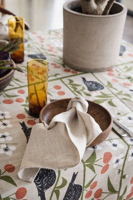 Körsbärsträdgården, duk, beige, 145x250cm