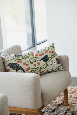 Körsbärsträdgården, kuddfodral, beige, 40x70cm