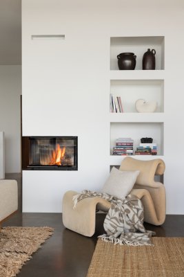 Körsbärsträdgården, pläd, brun off white