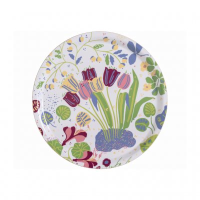 Ailanthus, rund bricka, ljus multi, 31cm