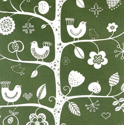 Almedahls_Fågelsång, panel, julgrön neg_100803-0760