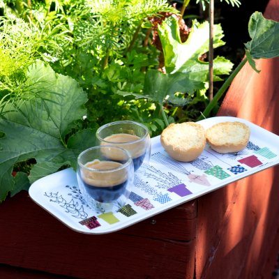 Servering på Italiensk blomsterhylla, bricka