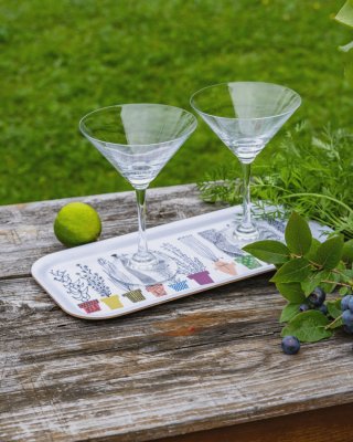 Servering på Italiensk blomsterhylla, bricka