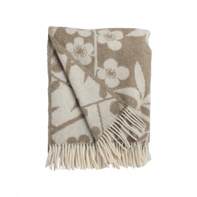 Körsbärsträdgården, pläd, brun off white