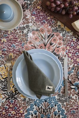 Botanic Garden, tyg på metervara, rosa brun