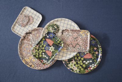 Botanic Garden, bricka, rosabrun, 27x20cm