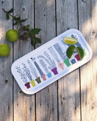 Italiensk blomsterhylla, bricka, 43x33cm, designad av Olle Eksell