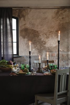 Skogen bordstablett blå brun