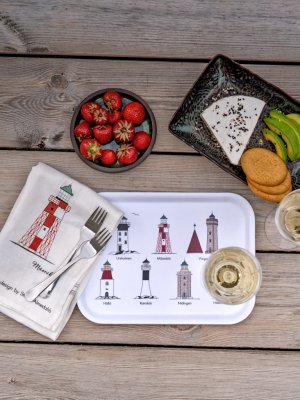 Svenska Fyrar, bricka, multi, 27x20cm