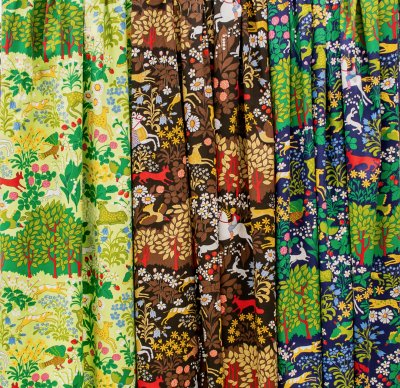 Jakten, metervara, blå, 150cm