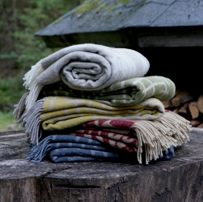 Kotteri, vinröd beige pläd