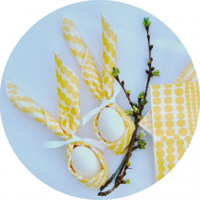 Pricktyg, pappersservett, gul