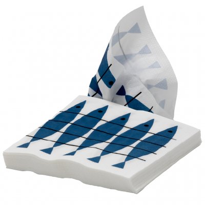 100644-0000Sill, pappersservett, blå